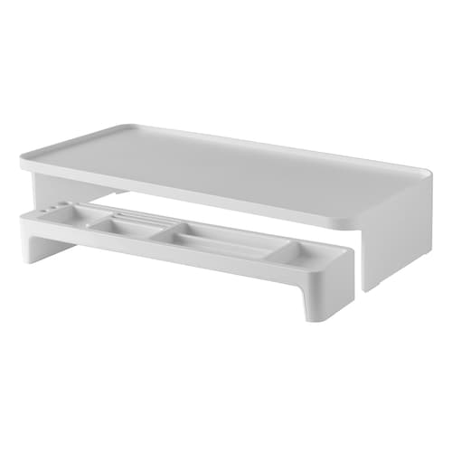 Set Organizador De Escritorio Stand Minimalista Para Monitor Blanco 