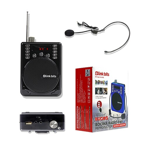 Bocina Portátil Bluetooth Color Negro con Micrófono de Diadema Link Bits SPE-593N