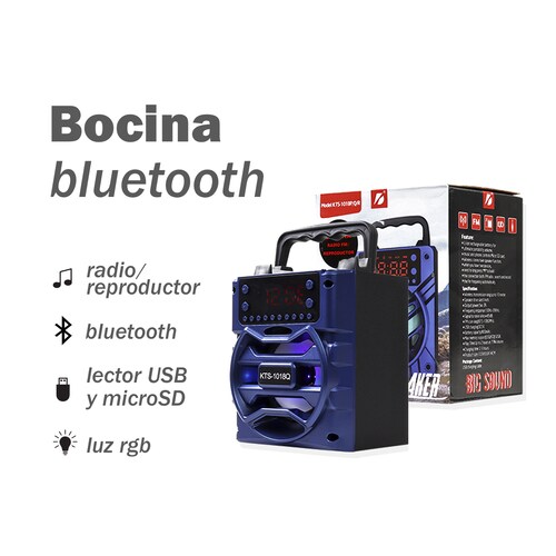 Bocina Bluetooth Portátil Link Bits KTS-1018Q