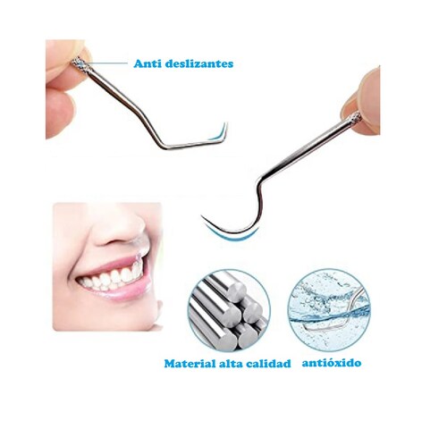 Juego de palillos dientes acero inoxidable reutilizables limpiador portátil limpieza Oral metálico
