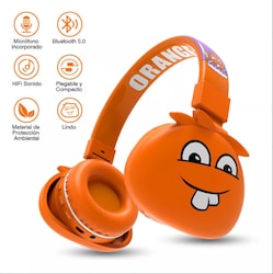 Audífonos De Diadema Bluetooth Infantil Naranja
