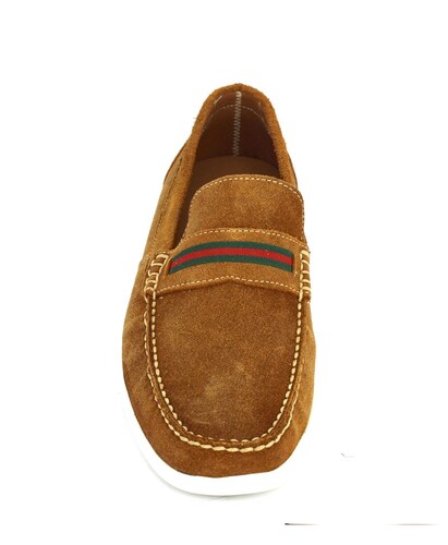 Mocasín AH GUSTO Para Hombre En Fino Piel  Gamuza Cómodos Color Miel
