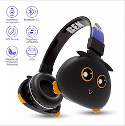 Audífonos De Diadema Bluetooth Infantil Negro