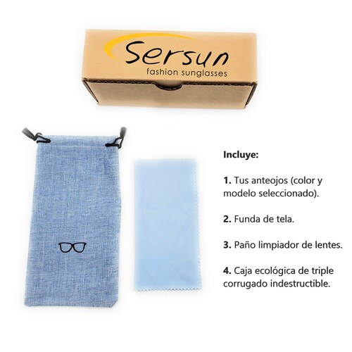 Lentes de sol Sersun 6659RV NEGRO AZULADO Mujer
