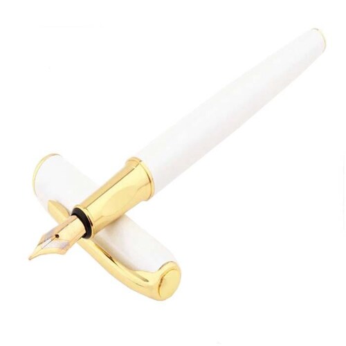 Plumas fuente para Escritura MXIWE-003-1 1pza 0,5mm punta Blanco 1 Tinta Morada Acero Inoxidable Para Cartucho SmallCartri 3,4mm, IceWhite