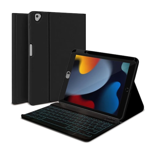 Combo Ipad 9 + Funda OYEEICE 10.2Pulg con Teclado USB Micro-B Black