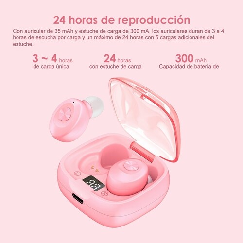 Audífonos Inalámbricos Con Bluetooth Rosa