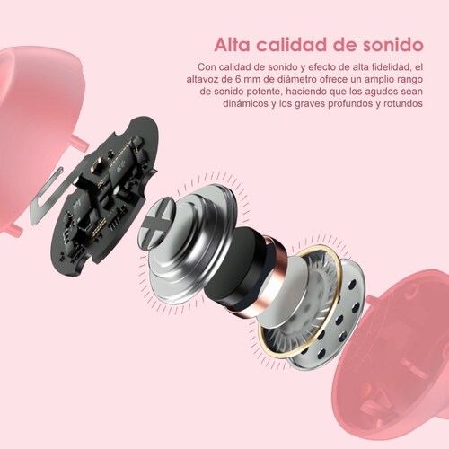 Audífonos Inalámbricos Con Bluetooth Rosa