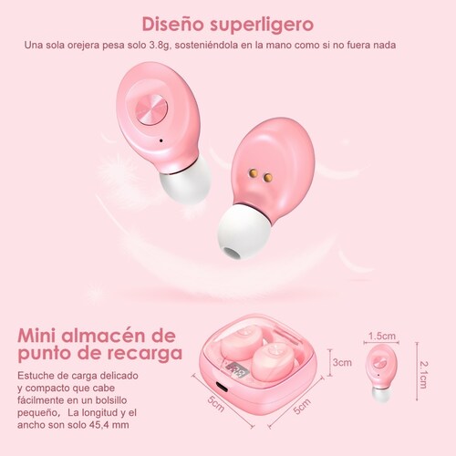 Audífonos Inalámbricos Con Bluetooth Rosa