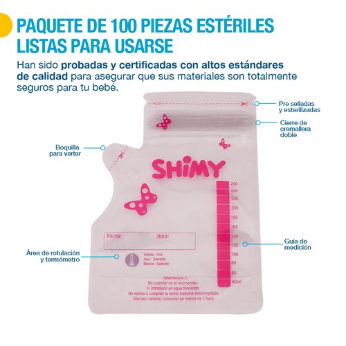 Bolsas para Leche Materna 100 Piezas con Termómetro