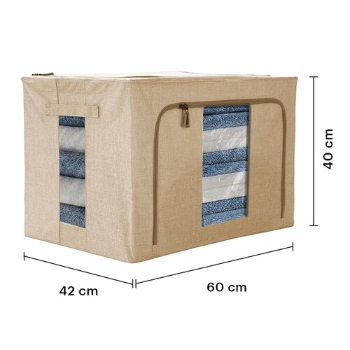 Set De 2 Cajas Flexibles de Almacenamiento y Organizacion , Beige