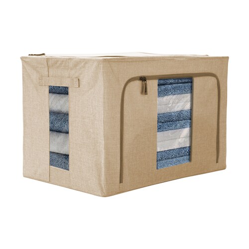 Set De 2 Cajas Flexibles de Almacenamiento y Organizacion , Beige