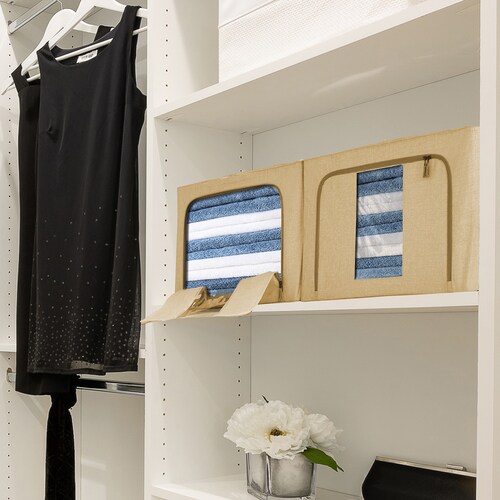 Set De 2 Cajas Flexibles de Almacenamiento y Organizacion , Beige