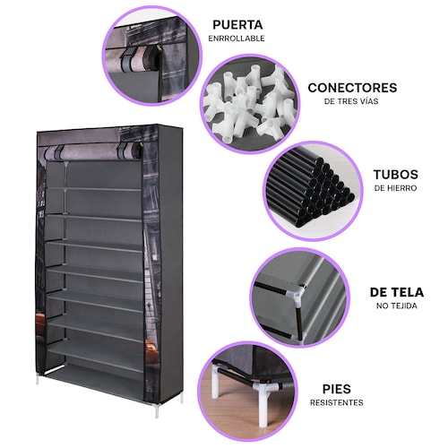 AGBOX Closet Organizador de Zapatos Portatil 9 Niveles Estampado ARM-06CI.