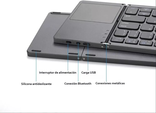 Teclado Inalámbrico Bluetooth Recargable Y Plegabl