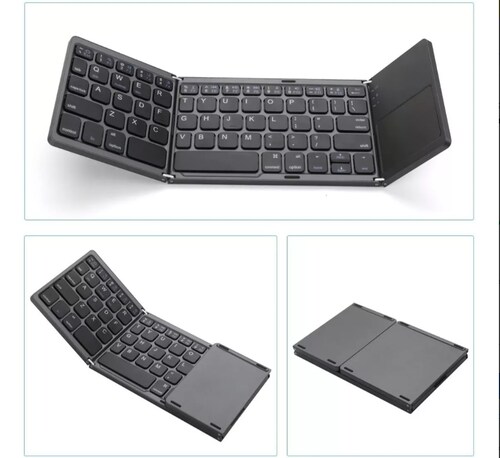 Teclado Inalámbrico Bluetooth Recargable Y Plegabl