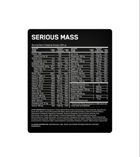 Serious Mass ON 12lbs sabor platano 