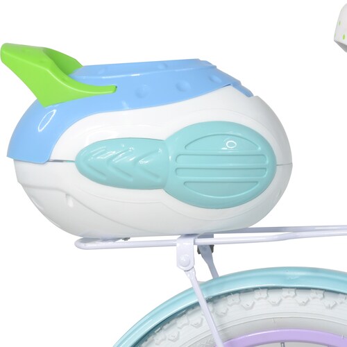 Bicicleta Infantil Azul Niña R16 + Canasta Termo Y Rueditas