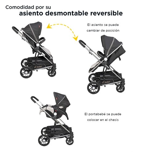 Carriola 3 En 1 D'bebé Travel System Crown Negro