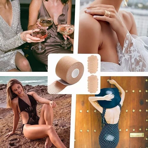 Sujetador de cinta adhesiva Invisible para Mujer, sujetador de pezones, cubre pezones, cinta para levantar el pecho, Bralette de realce, almohadilla sin tirantes..