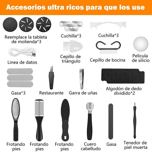Removedor De Callos Eléctrico Para Pies Con Vacío 25 Piezas