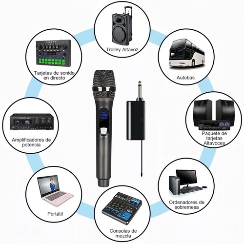  Microfono Inalambrico Recargable General Karaoke Profesional 