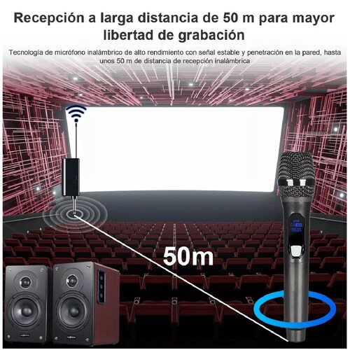  Microfono Inalambrico Recargable General Karaoke Profesional 