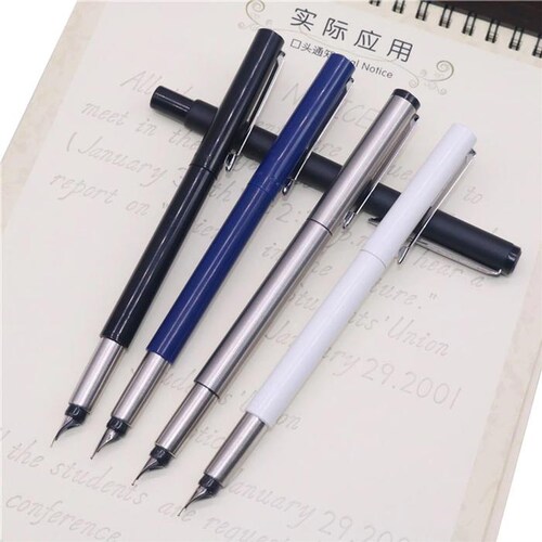 Pluma Tipo Fuente para Firmar MXSBW-005 1pza 0,5mm 4mm Azul 1 Tintas Azul Marino Acero Inoxidable Para Cartucho LargeCartri, SwiftBlue