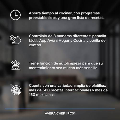 Robot De Cocina Avera Chef WiFi Recetas Incluidas RC01