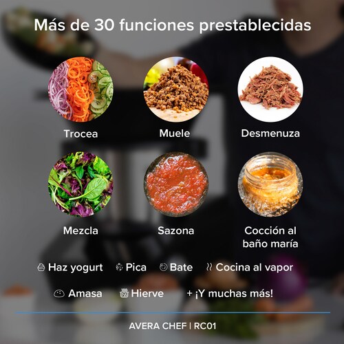 Robot De Cocina Avera Chef WiFi Recetas Incluidas RC01