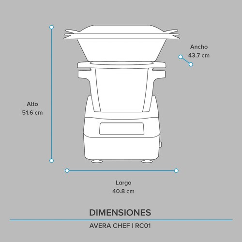 Robot De Cocina Avera Chef WiFi Recetas Incluidas RC01