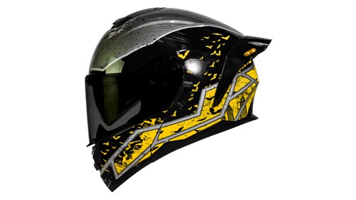  CASCO KOV BATMAN ZERO AMARILLO ABATIBLE CON LED DC COMICS CERTIFICADO DOT