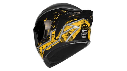  CASCO KOV BATMAN ZERO AMARILLO ABATIBLE CON LED DC COMICS CERTIFICADO DOT