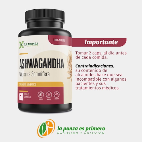Ashwagandha Kukamonga 60 Caps De 500 Mg.