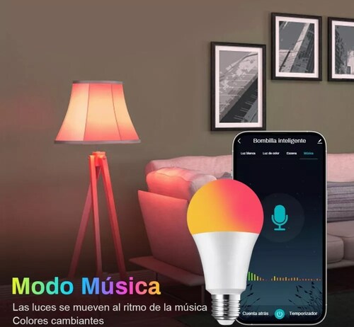 4 Focos Inteligente Wifi Rgb 12w Multicolor Bombilla Alexa