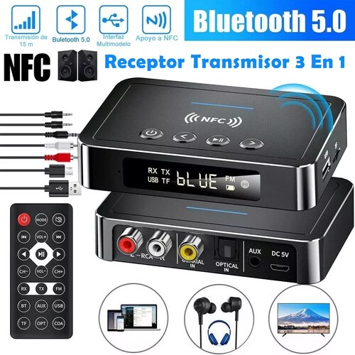 Bluetooth5.0 Transmisor/receptor Audio Estéreo Adaptador NFC