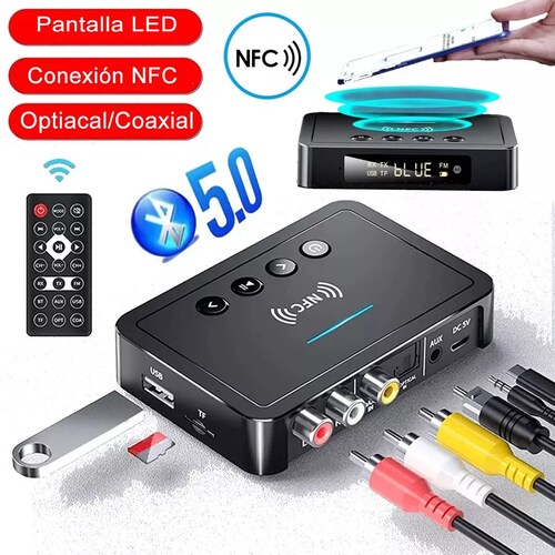 Bluetooth5.0 Transmisor/receptor Audio Estéreo Adaptador NFC