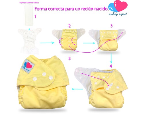 Pañales ecológicos de tela para bebés con insertos nocturnos ecobaby original