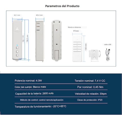 Controlador de Persianas Inteligente Motorizado Funciona con Persianas Enrollables de Cadena Incluye Control de Voz App Tuya Compatible con Amazon Alexa y Google Home / Master / IOT-MOTORCHAIN