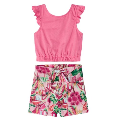 Conjunto 2 Pz Playera Short Niña Mayoral Color Peonía