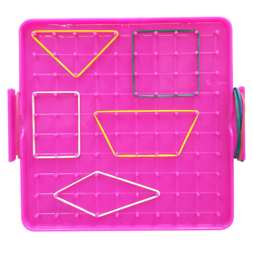 Geoplano con Gomas elásticas Clavijas de plástico Duradero, Juguete didáctico de matemáticas para Aprender geometría, niños de 5 + años