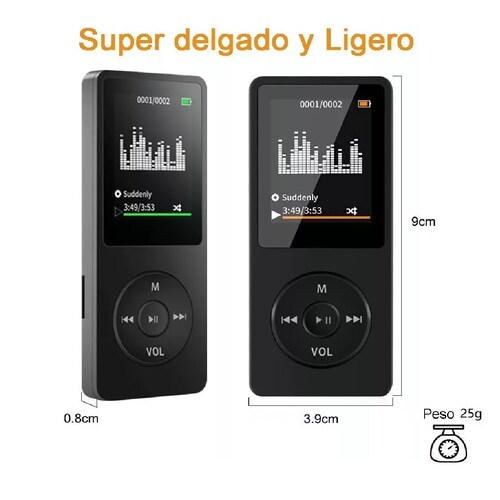 Reproductor De Musica Mp3 Bluetooth Portatil 32g Memoria