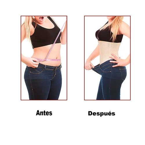 Faja Cinturilla Colombiana Corset Reductor Lenceria Femenina Color Negro Mas Parches Slim Patch Para Adelgazar.