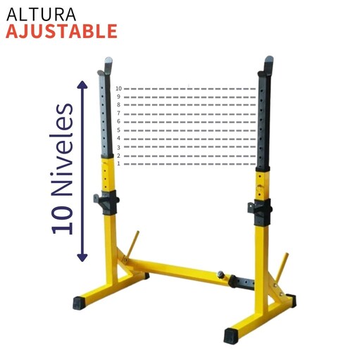 Estacion De Sentadilla Y Pecho Rack Barras Ejercicio Gym JM955-YEL/BLK