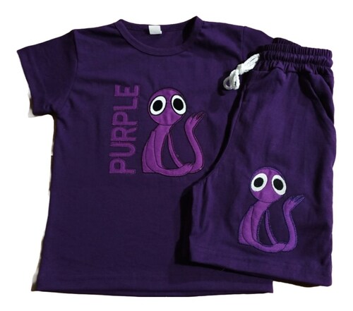 Playera Y Short De Purple Morado RoBlox Rainbow Friends talla grande, FUNBU