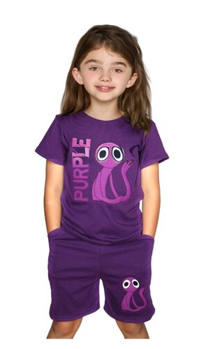 Playera Y Short De Purple Morado RoBlox Rainbow Friends talla grande, FUNBU