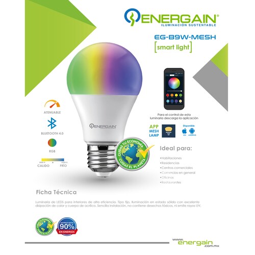 Energain Foco Led Smart EG-B9W-MESH-F
