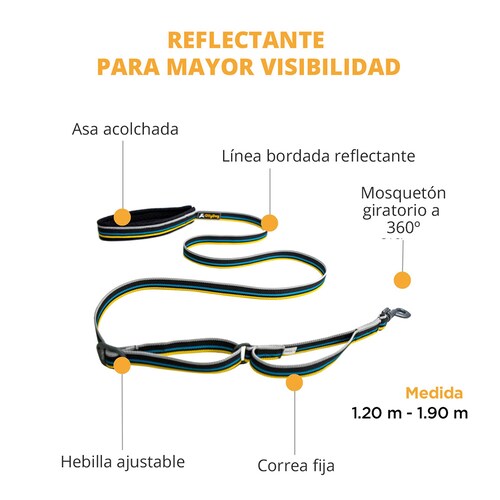Correa Urbana para Perro ANTHRACITE Negro Ollydog