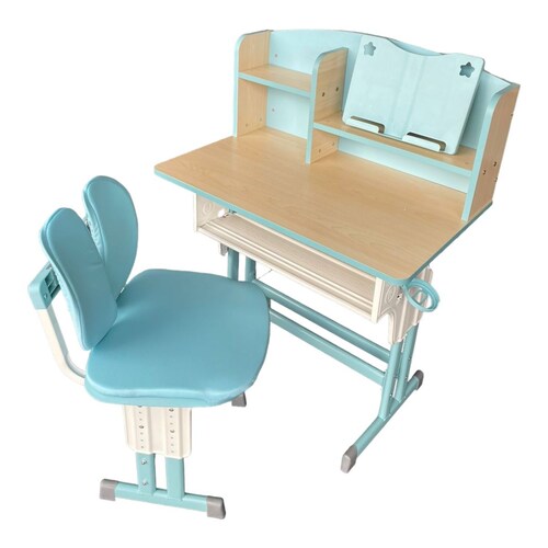 Escritorio Ergonomico Para Niños Con Librero Azul