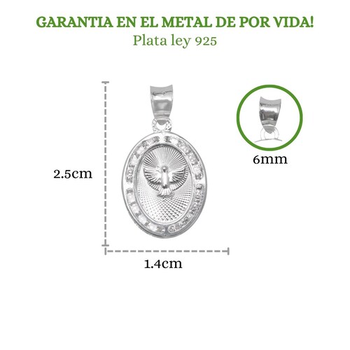 Cadena Con Dije Espíritu Santo Figaro Plata Ley 925 Bautizo.